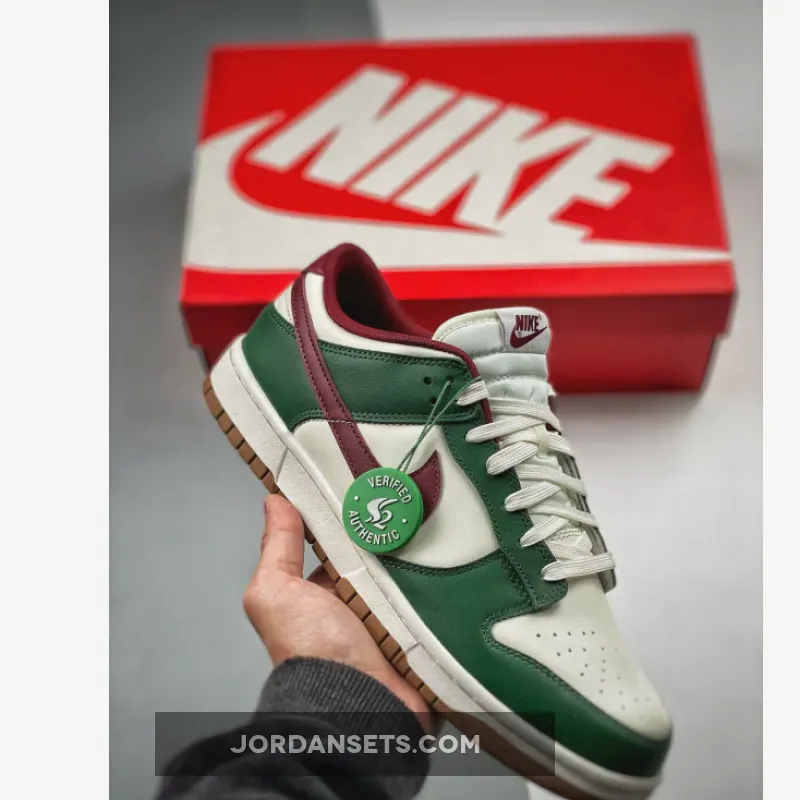 Nike Dunk Low White Green Team Red FB7160-161 - green dunks with red laces