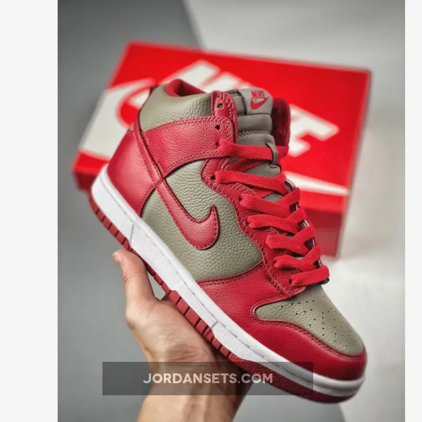 Nike Dunk High 'UNLV' Soft Grey/University Red 850477 001 Outlet