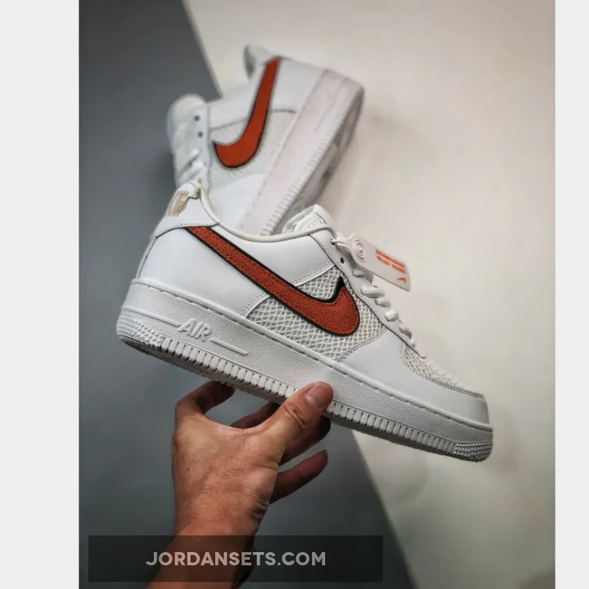 Nike Air Force 1 Low 'Basketball Swooshes' White Orange orange vans mens