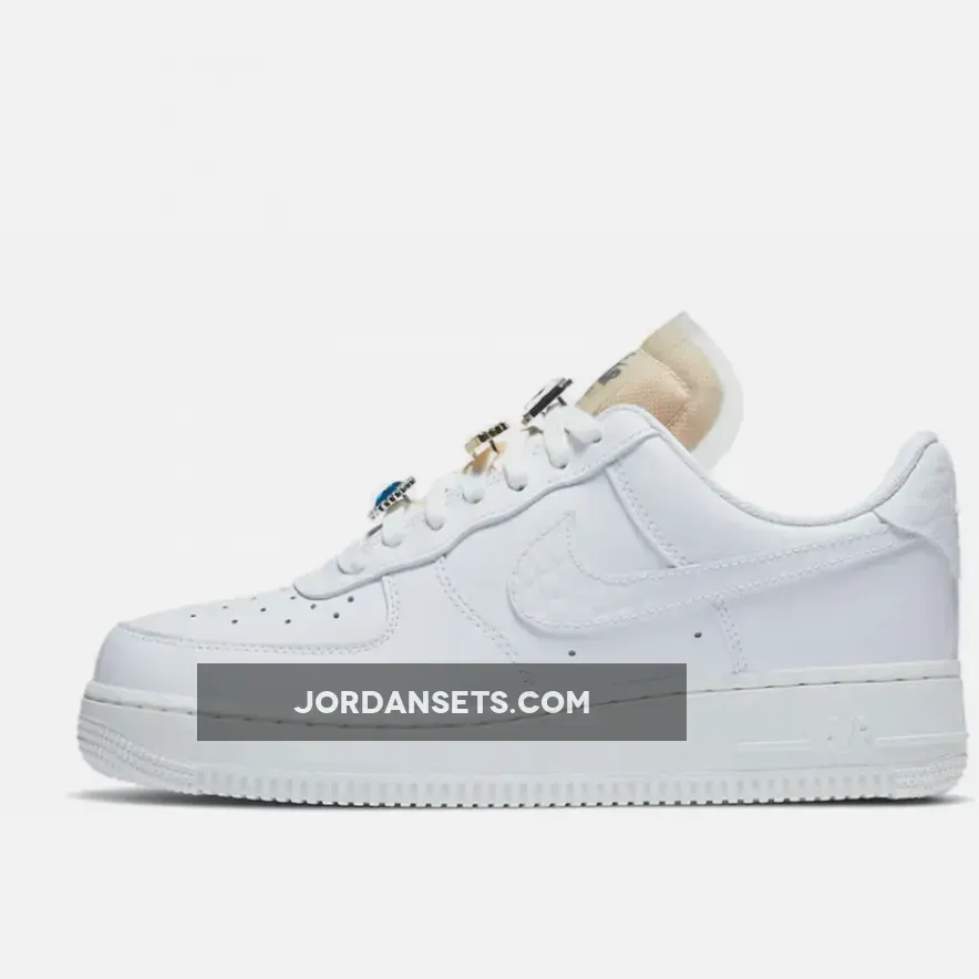 Nike Air Force 1 07 LX Low White Onyx CZ8101-100 / rhinestone air force ones