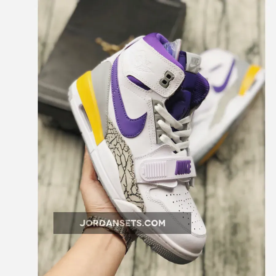 Jordan Legacy 312 Lakers - Jordan Legacy 312 'Lakers' White/Field Purple-Amarillo AV3922-157