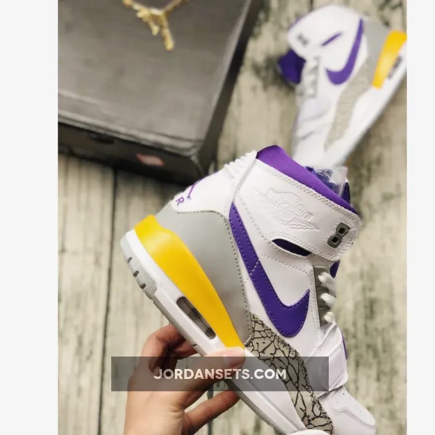 Jordan Legacy 312 Lakers - Jordan Legacy 312 'Lakers' White/Field Purple-Amarillo AV3922-157