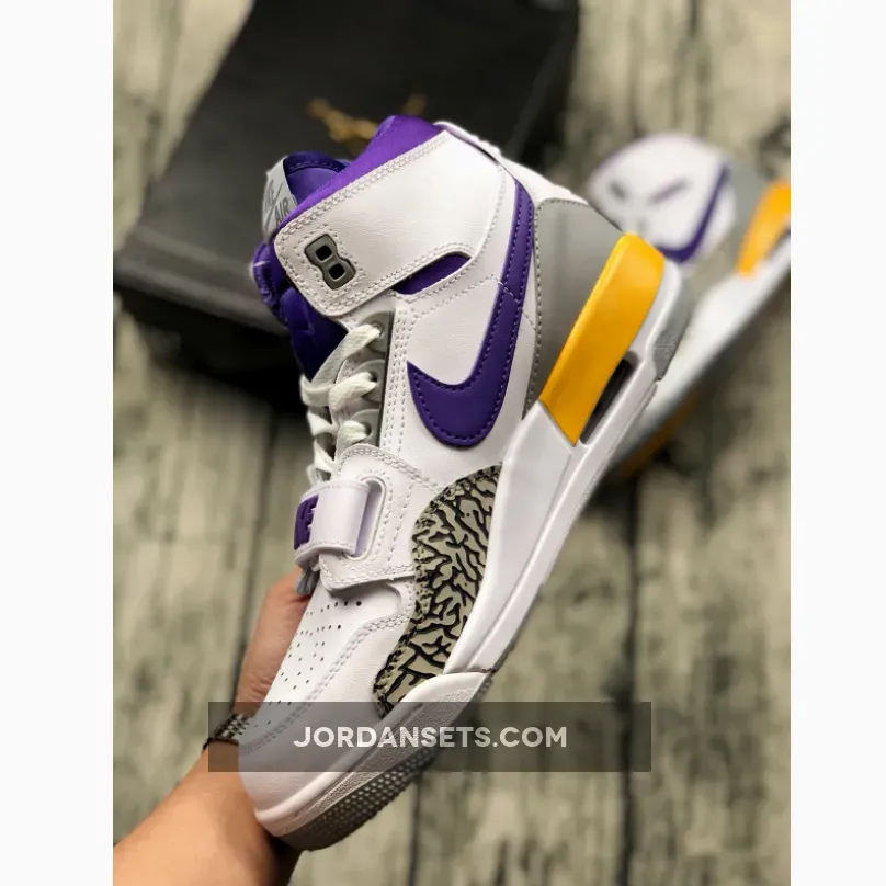 Jordan Legacy 312 Lakers - Jordan Legacy 312 'Lakers' White/Field Purple-Amarillo AV3922-157