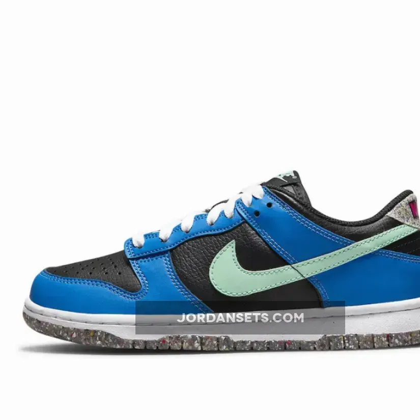 Nike Dunk Low GS Crater Blue Aqua DR0165-001 - black and light blue dunks