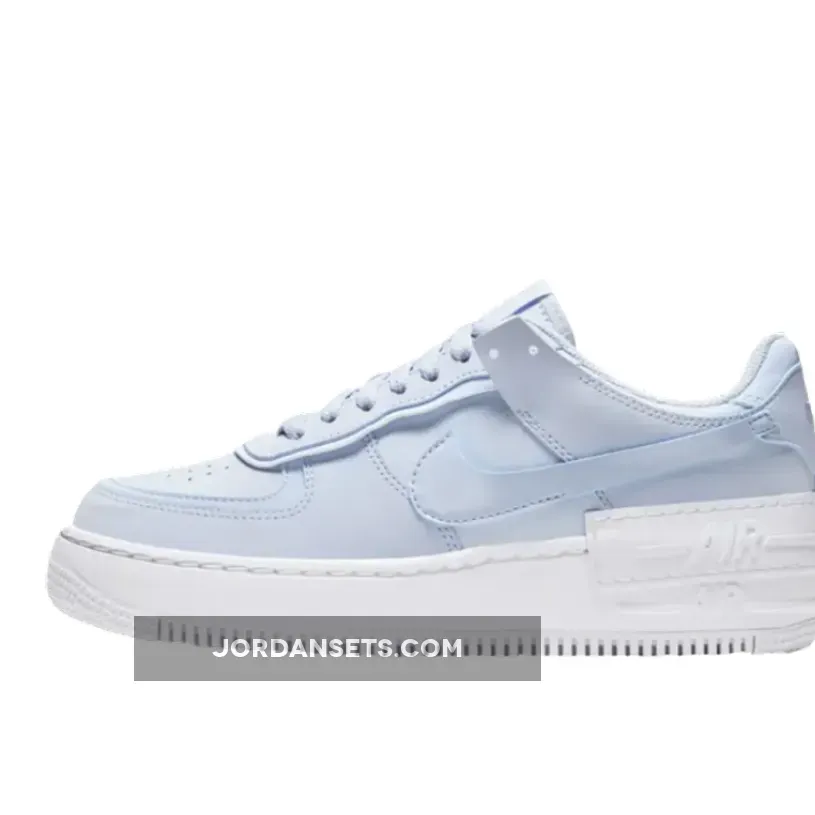 Nike Air Force 1 Shadow Hydrogen Blue White WMNS CV3020-400 / women's air force 1 shadow hydrogen blue/white
