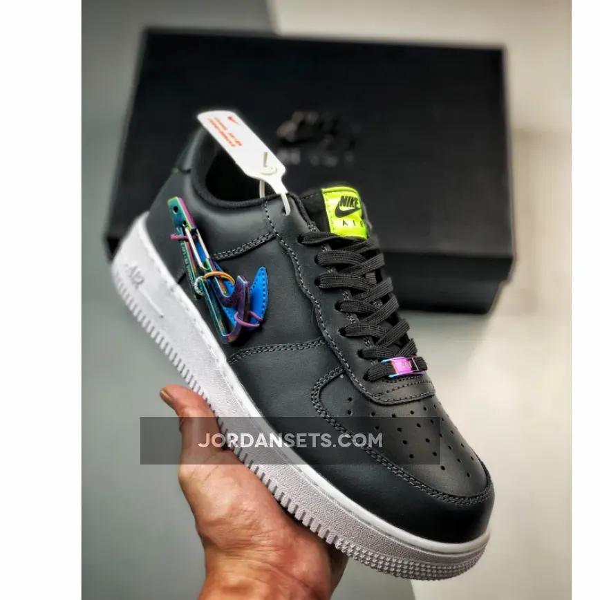 Nike Air Force 1 Low ‘Carabiner Swoosh’ Dark Smoke Grey/Photo Blue-Volt DH7579-001