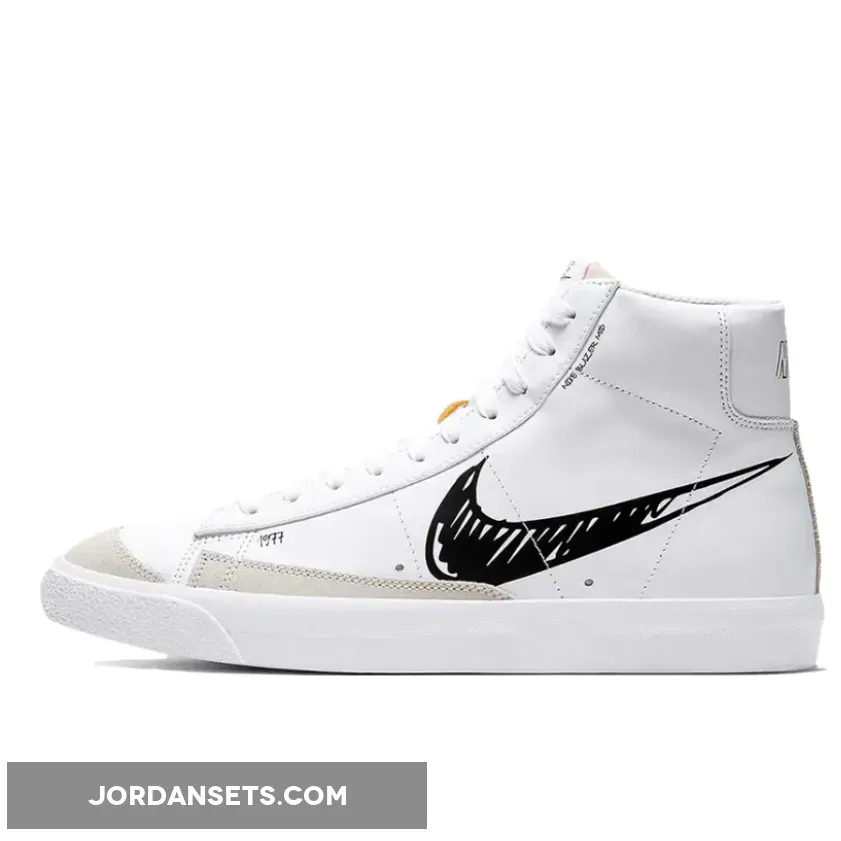 Nike Blazer Mid 77 Sketch White/Black CW7580-101 - nike blazer mid 77 black and white