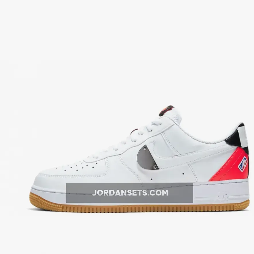 Nike Air Force 1 Low 'NBA' White/Bright Crimson-Black - air force one nba