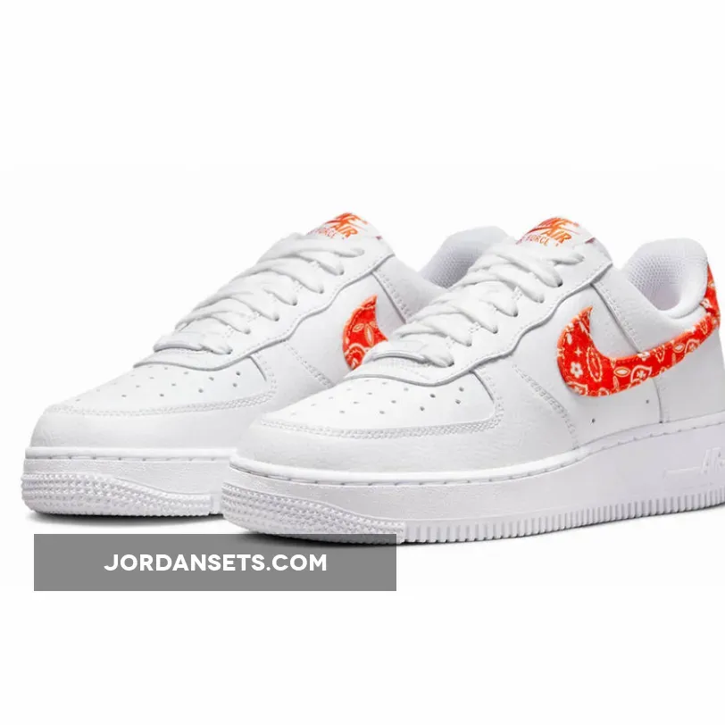 Nike Air Force 1 Low Orange Paisley DJ9942-102 #nike air force 1 orange swoosh