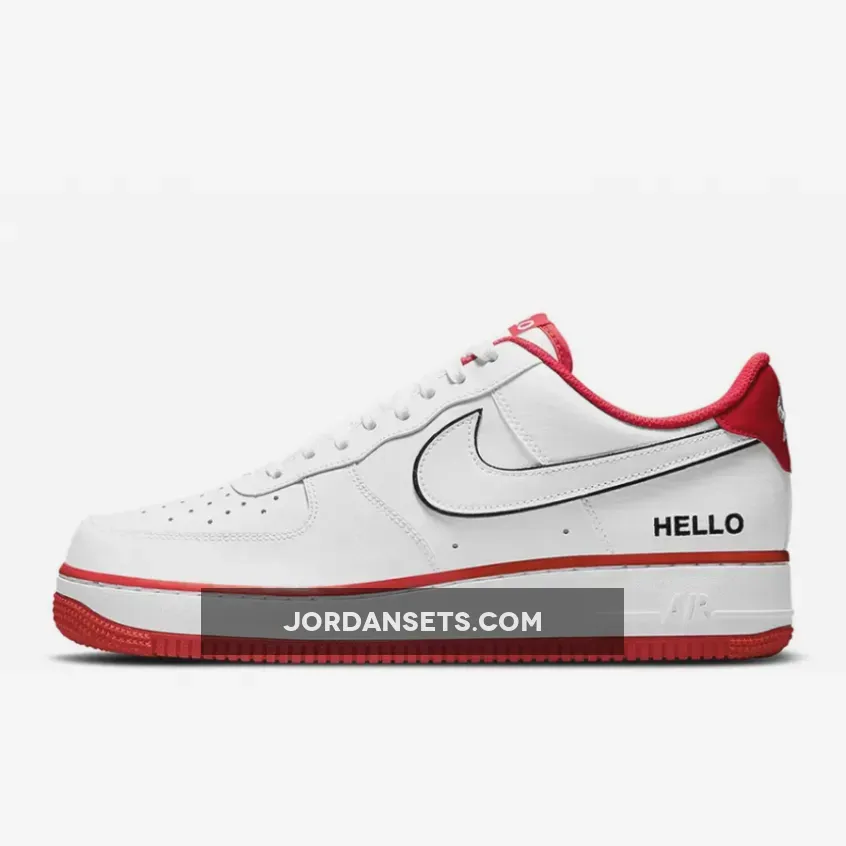 Nike Air Force 1 Low 'Hello' White/University Red-Black - all red air force 1