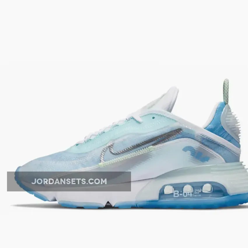 Nike Air Max 2090 White/Glacial Blue-Metallic Silver - air max 2090 silver