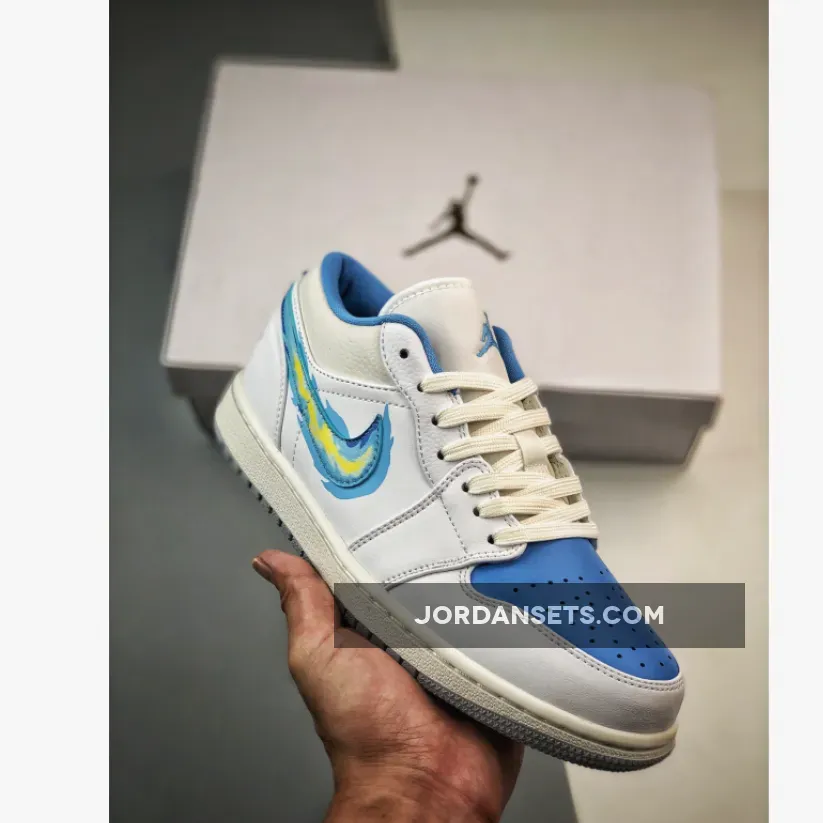 Air Jordan 1 Low 'Born To Fly' Sail/University Blue #jordan 1 low born to fly