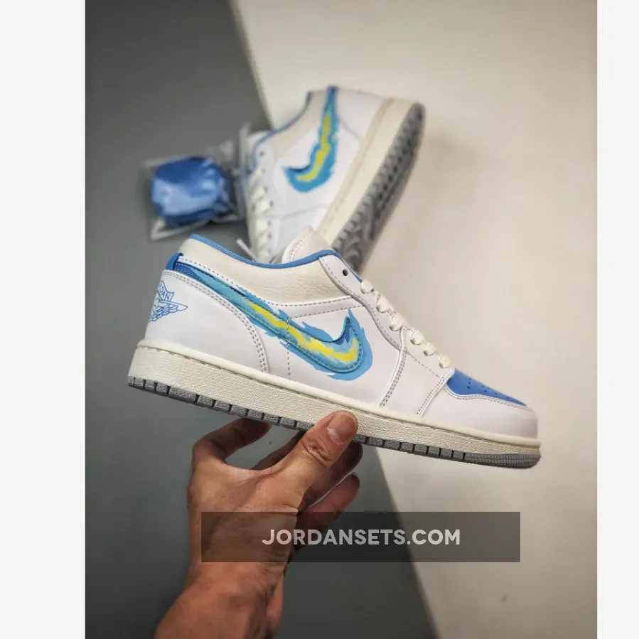 Air Jordan 1 Low 'Born To Fly' Sail/University Blue #jordan 1 low born to fly