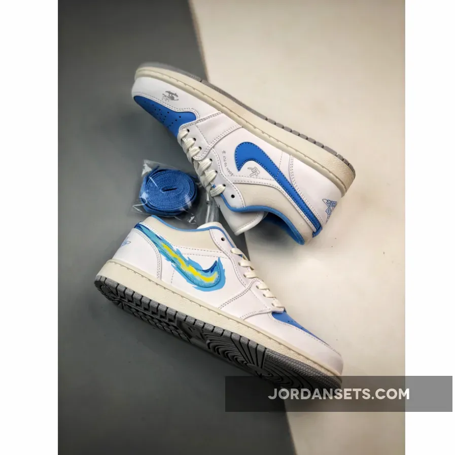 Air Jordan 1 Low 'Born To Fly' Sail/University Blue #jordan 1 low born to fly