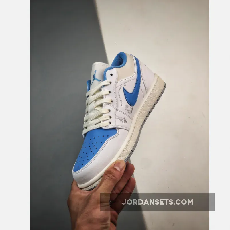 Air Jordan 1 Low 'Born To Fly' Sail/University Blue #jordan 1 low born to fly