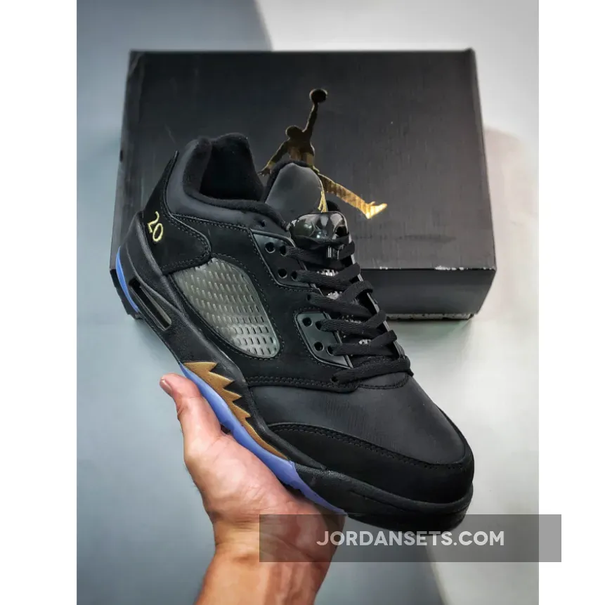 Air Jordan 5 Low 'Wings' Black/Metallic Gold DJ1094-001 jordan 5 wings low
