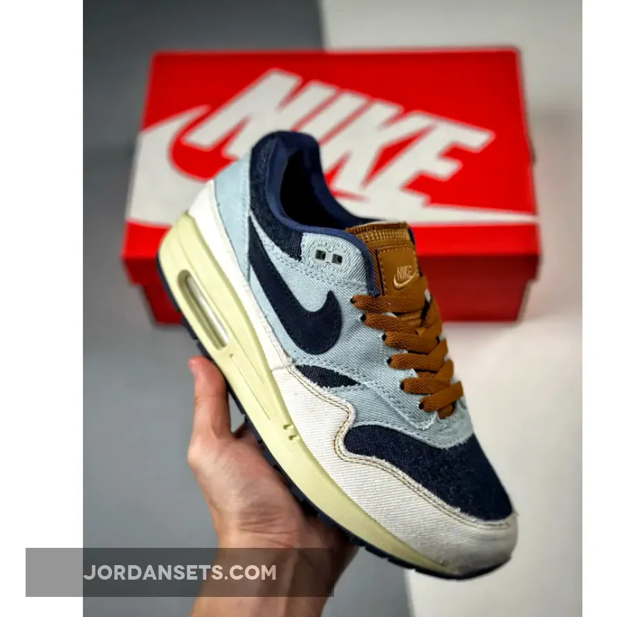 Nike Air Max 1 Aura/Midnight Navy-Pale Ivory / Jordan Max Aura