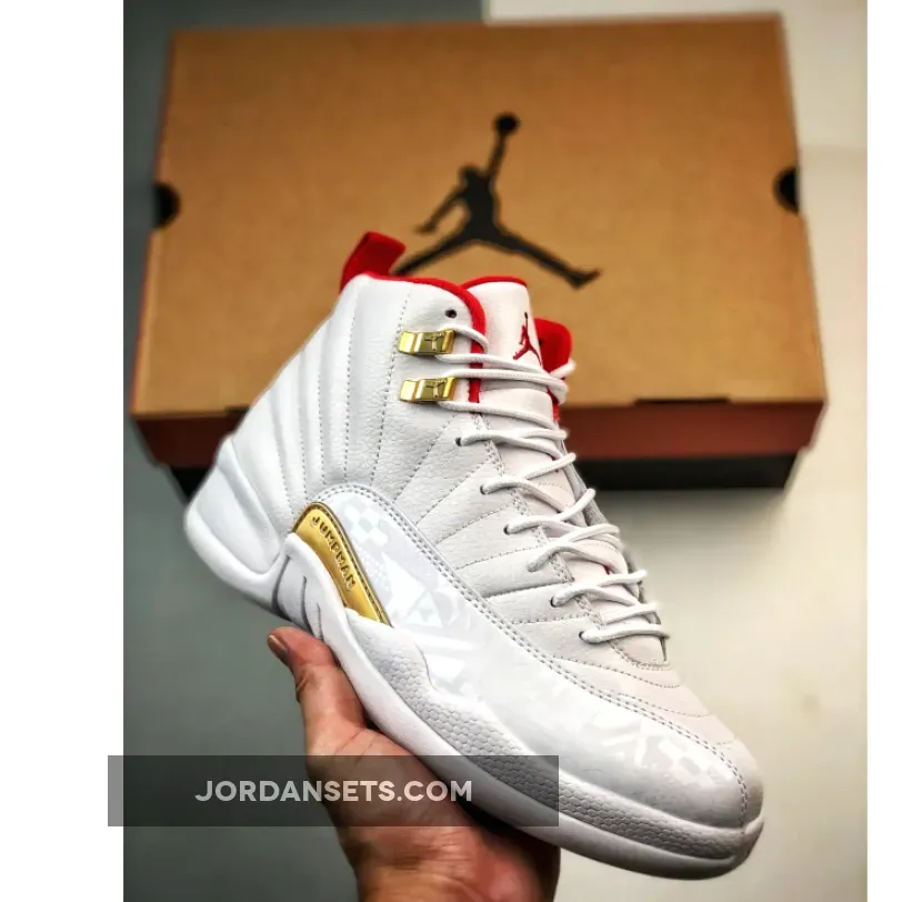 Air Jordan 12 "FIBA" White/Red-Metallic Gold 130690-107