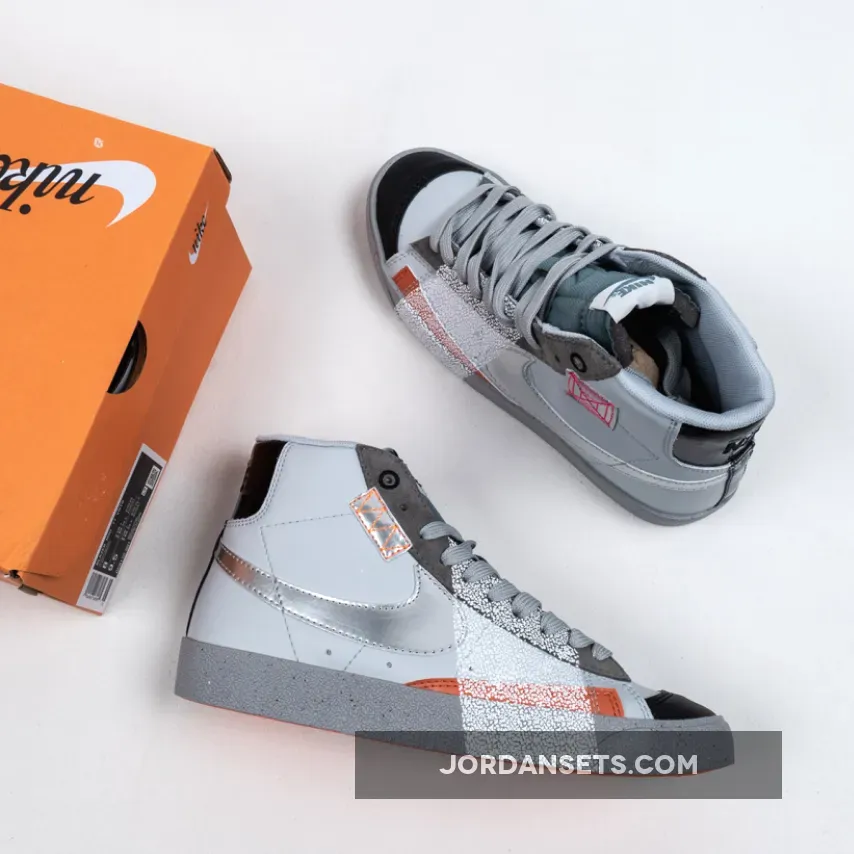 Nike Blazer Mid '77 Vintage 'Shanghai' White Grey Metallic Silver Nike Blazer Shaggy Blue DC9170-001