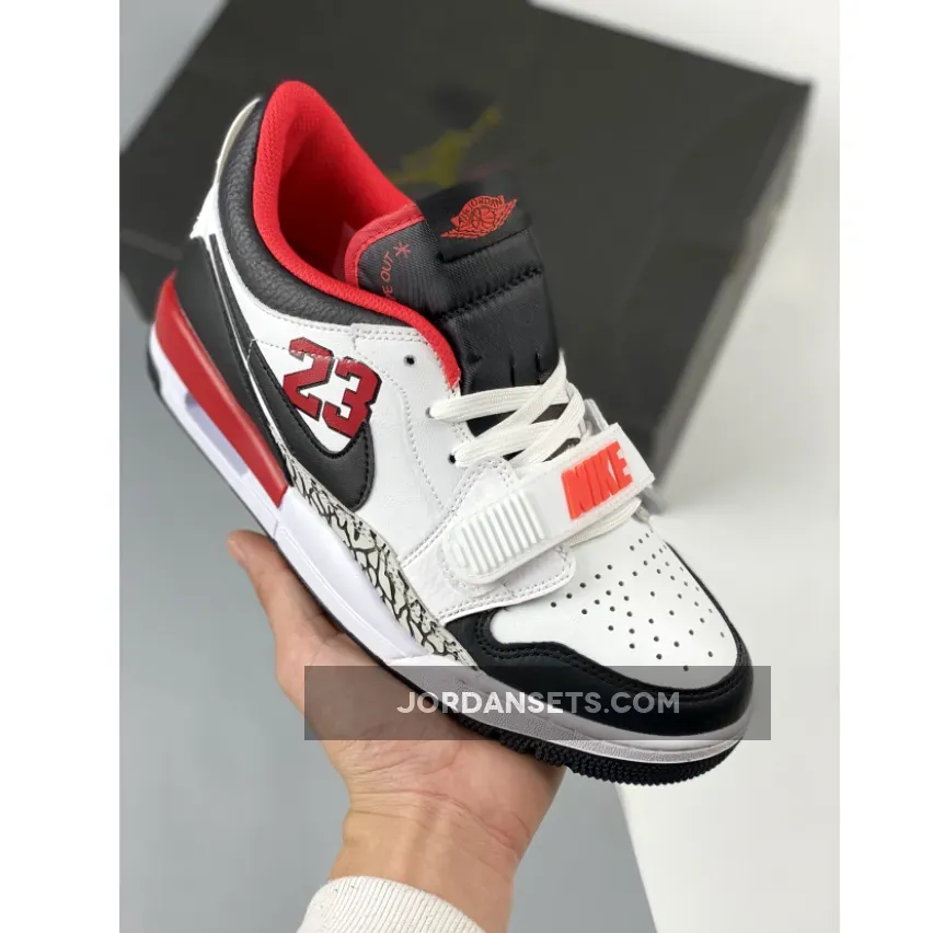 Jordan Legacy 312 Low '23' White Black Red FJ7221-101 / jordan 23 white and red