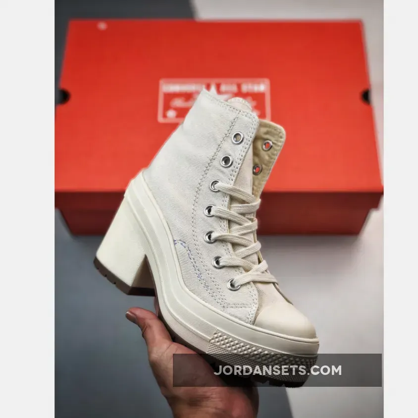 Converse Chuck 70 De Luxe Heel High Egret A05348C #chuck 70 luxe heel