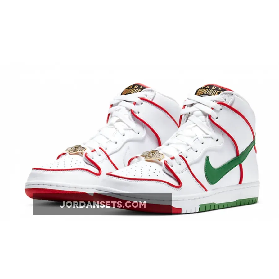 Paul Rodriguez x Nike SB Dunk High White Red Green paul rodriguez dunks