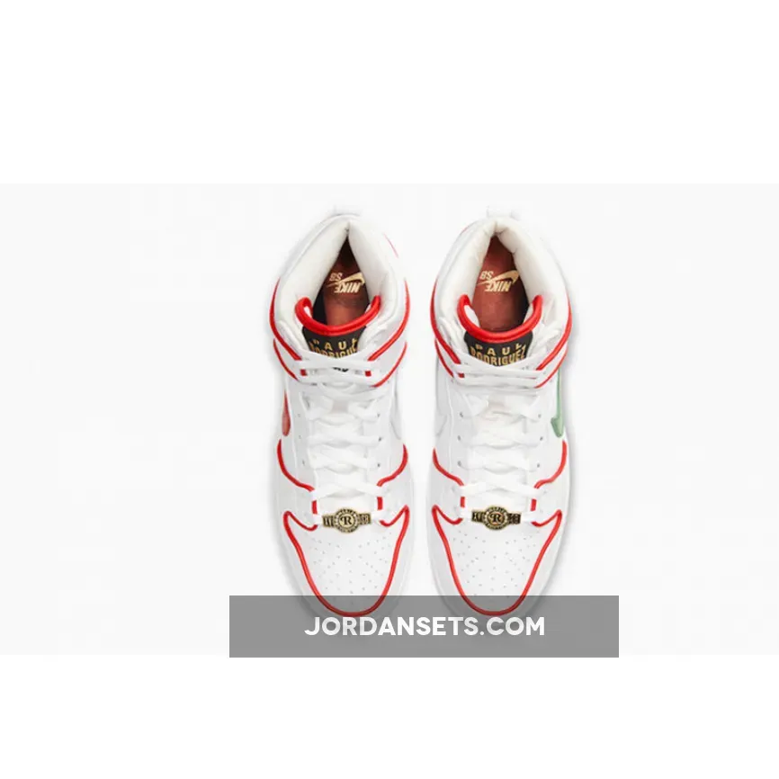 Paul Rodriguez x Nike SB Dunk High White Red Green paul rodriguez dunks