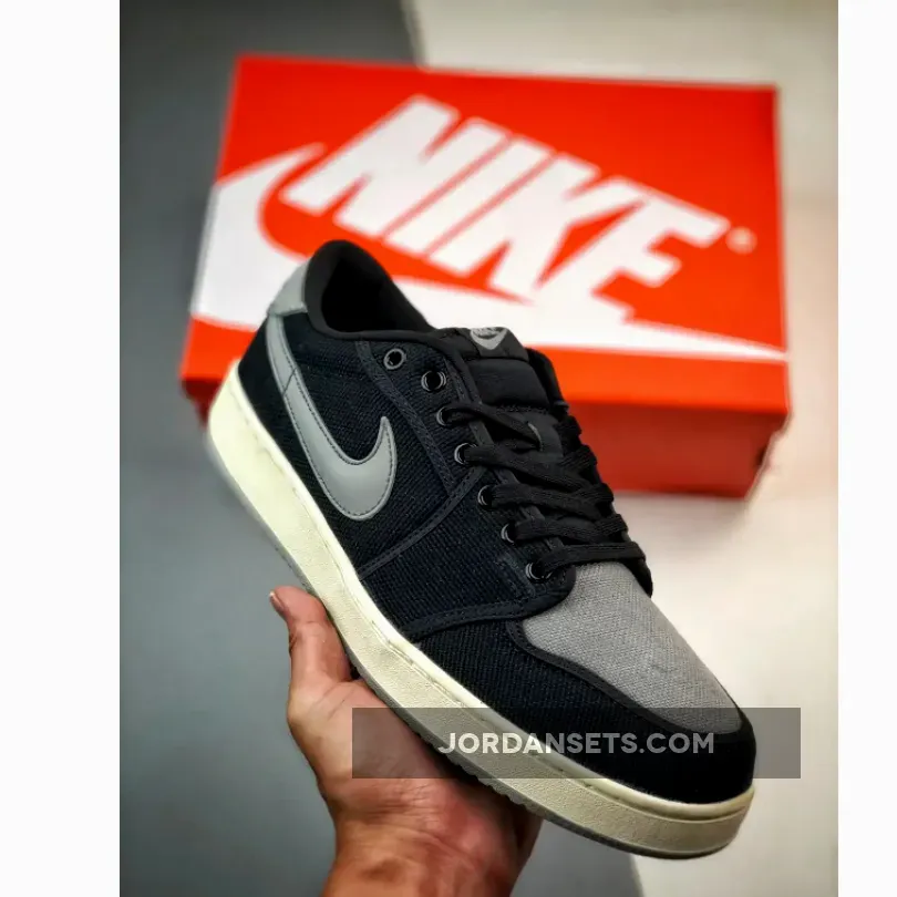 Air Jordan 1 KO Low "Shadow" Black/Sail-Grey DX4981-002