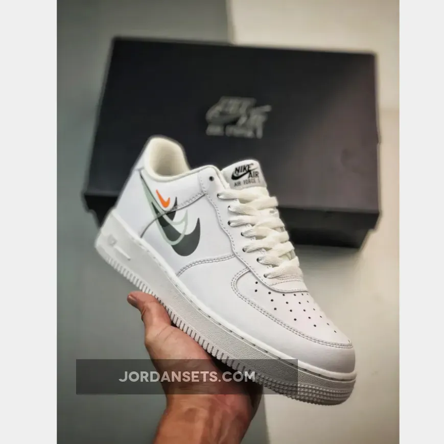 Qir Force One Nike Air Force 1 Low Multi Swoosh White Black