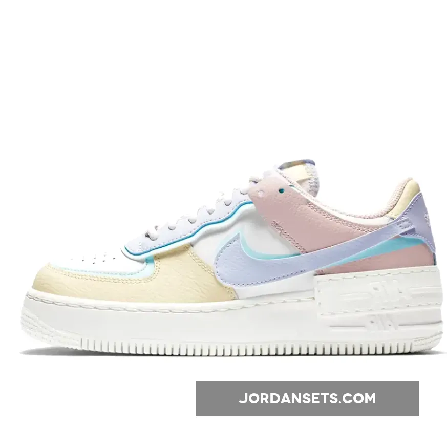 Ladies Nike Air Force 1 Shadow White/Light Blue