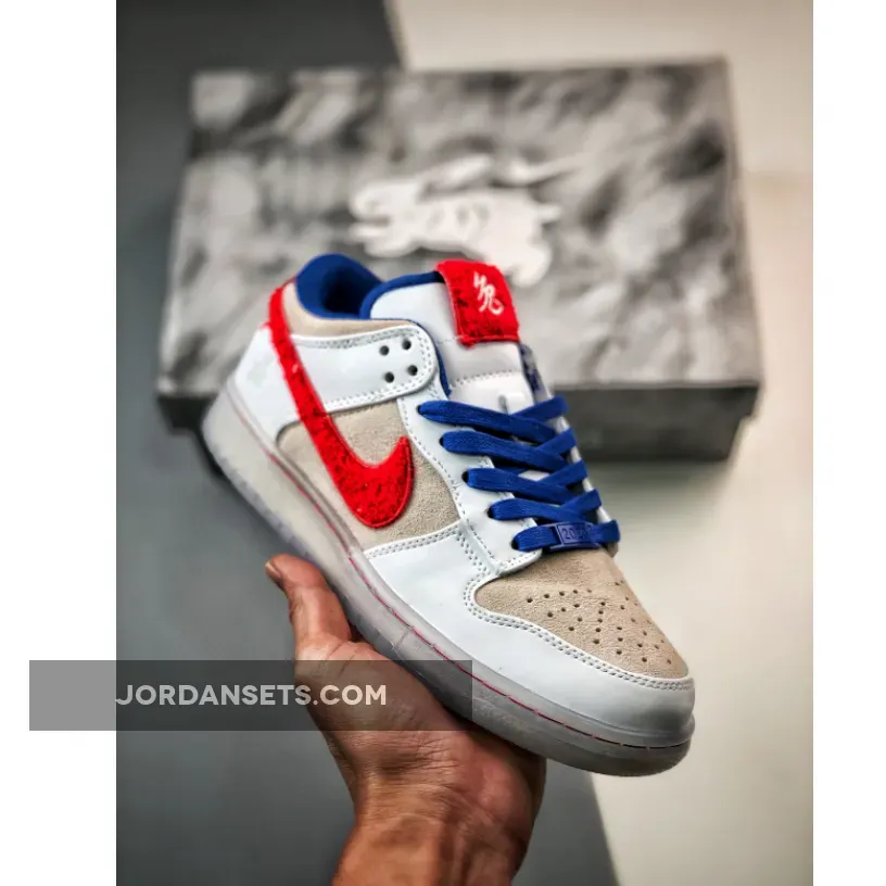 Nike Dunk Low Year of the Rabbit White/Crimson-Varsity Royal - nike dunk low retro prm year of the rabbit