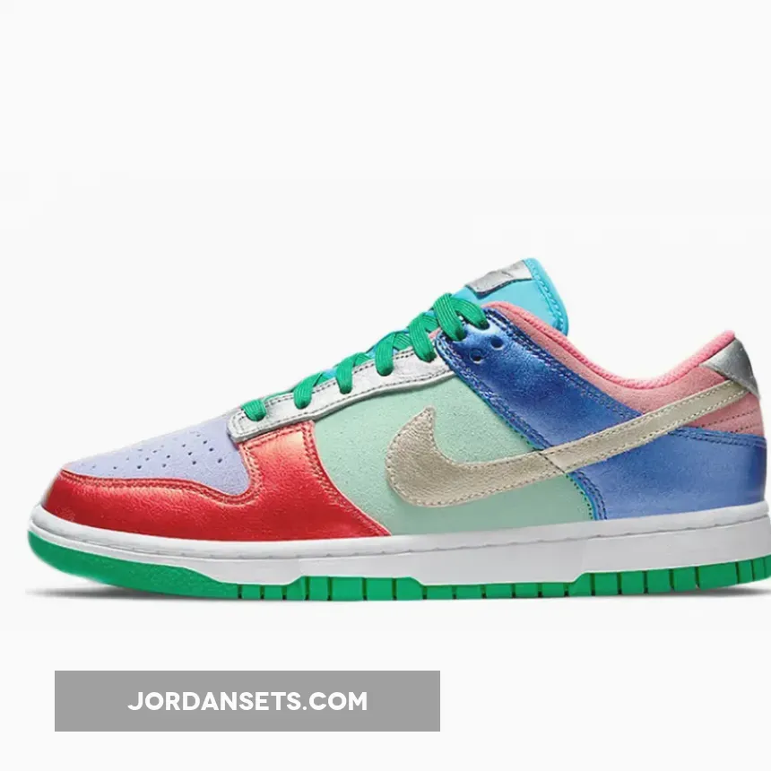 Nike Dunk Low Metallic Mismatch Multi DN0855-600 sunset pulse color shirt