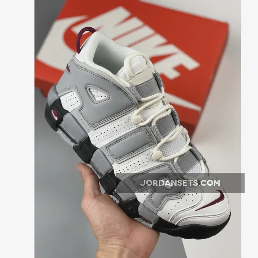 Nike Air More Uptempo White Grey Bordeaux DV1137-100 womens uptempo nike