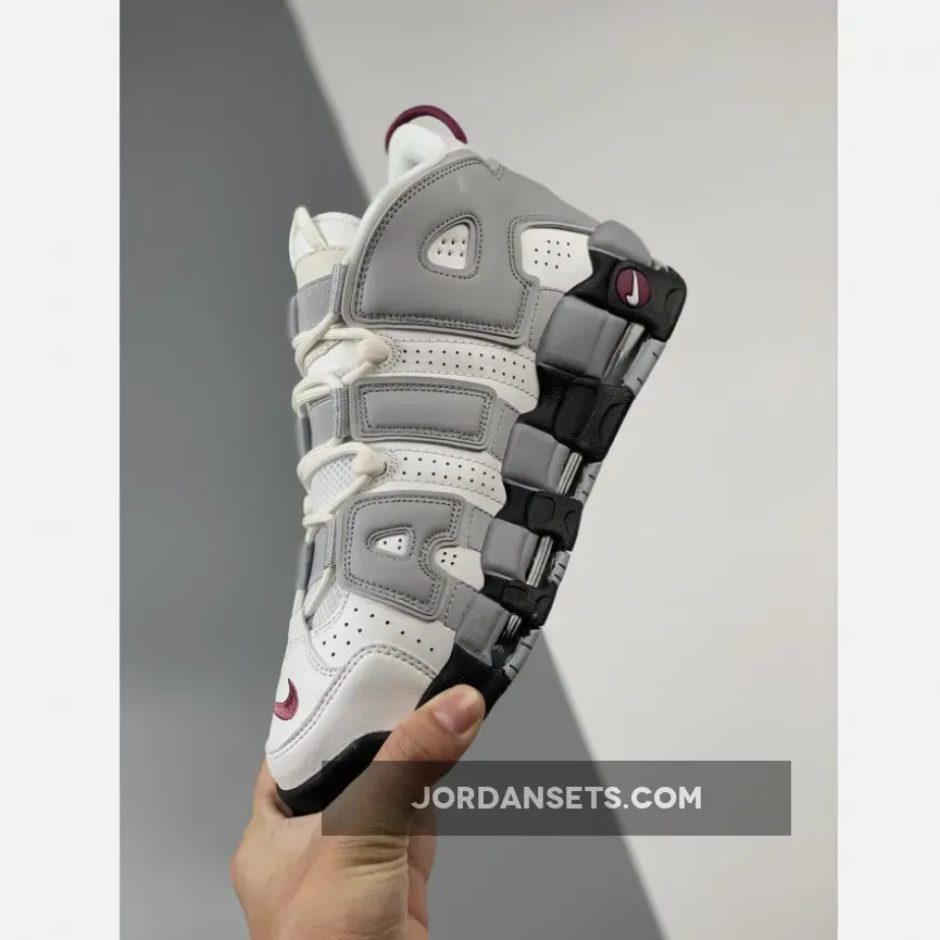 Nike Air More Uptempo White Grey Bordeaux DV1137-100 womens uptempo nike
