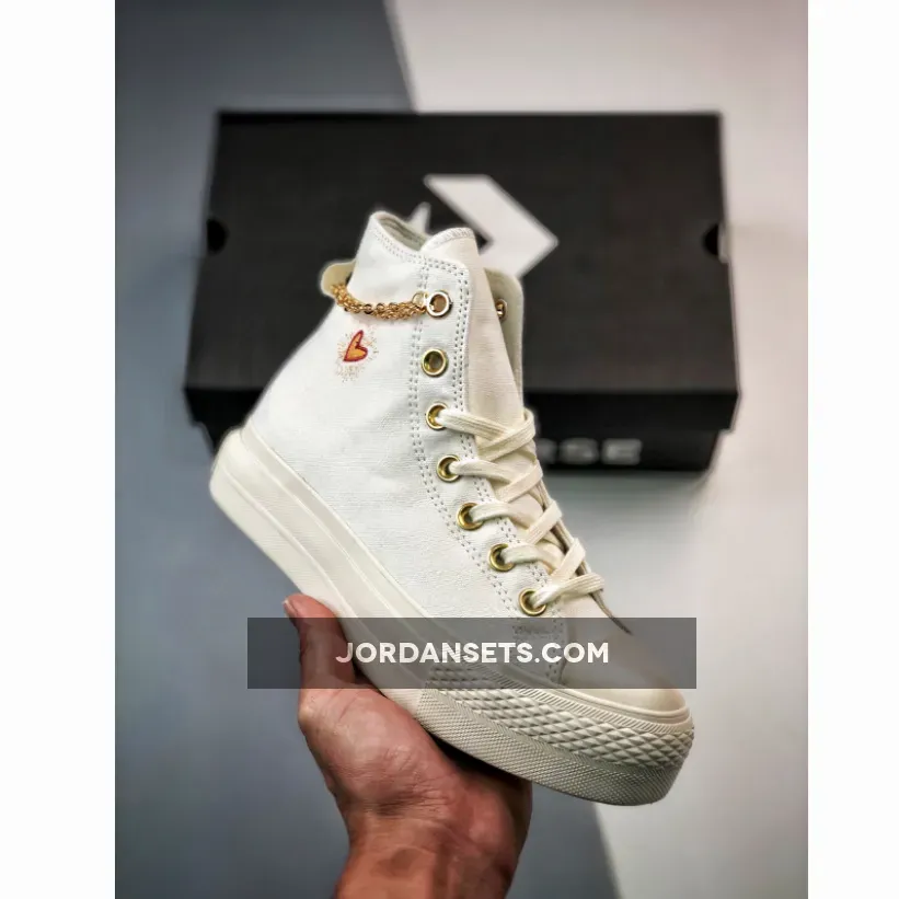 Converse Chuck Taylor Lift Platform High Salad Chain A04453C - gold chain converse