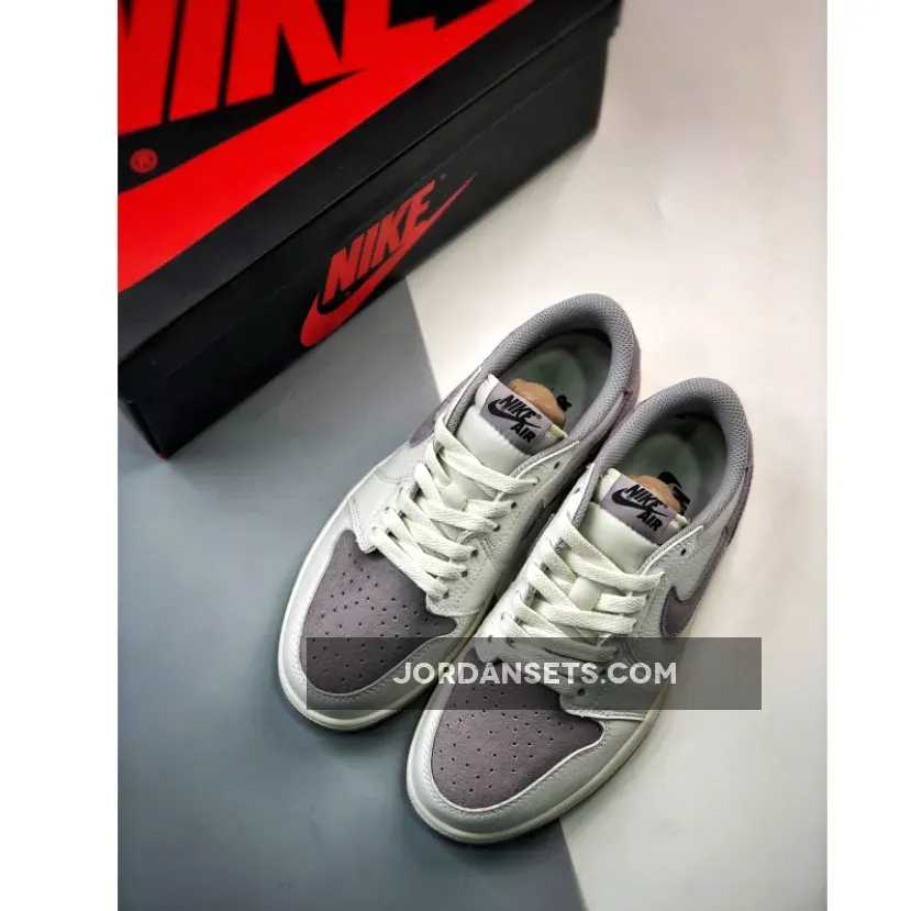 Air Jordan 1 Low Sail/Black-Atmosphere Grey DZ0790-101 Restock