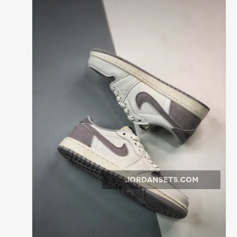 Air Jordan 1 Low Sail/Black-Atmosphere Grey DZ0790-101 Restock