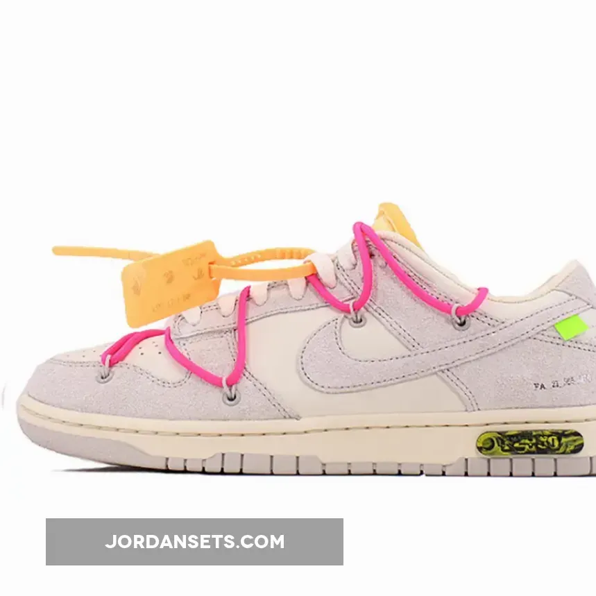 Off-White x Nike Dunk Low '17 of 50' Sail/Neutral Grey/Hyper Pink DJ0950-117 / off white dunks pink