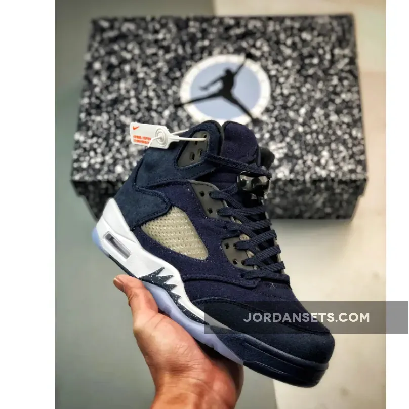 Men’s Air Jordan 5 Midnight Navy/Black-Football Grey