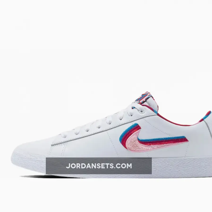 Parra X Nike SB Blazer Low GT White/Pink Rise-Gym Red CN4507-100 For Sale