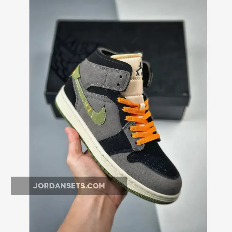 Air Jordan 1 Mid SE Craft "Halloween" Anthracite Light Olive | craft 1 jordan