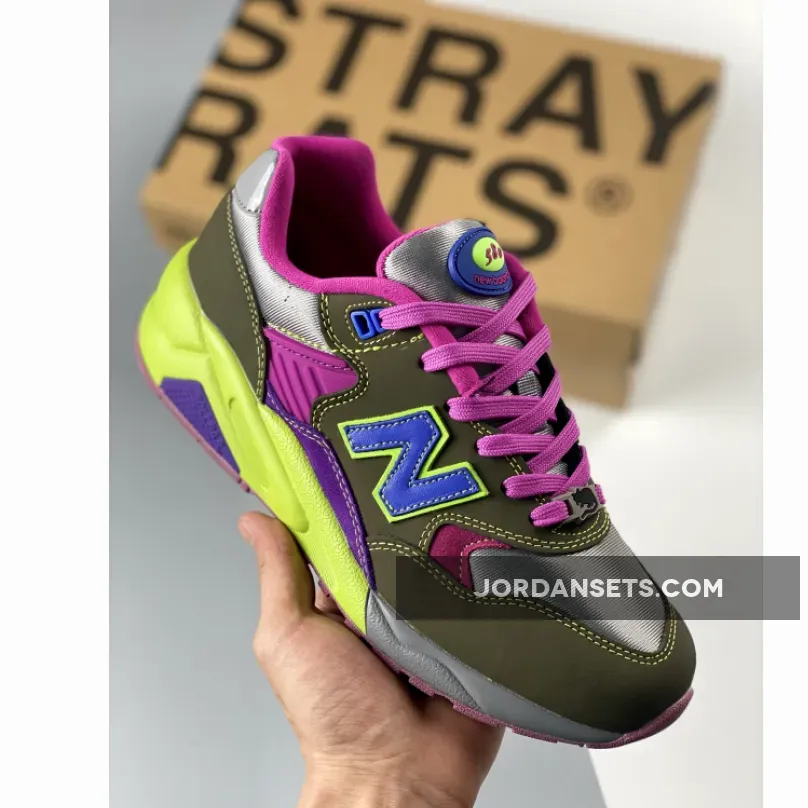 Stray Rats x New Balance 580 Dark Moss/Cosmic Grape / stray rat new balance