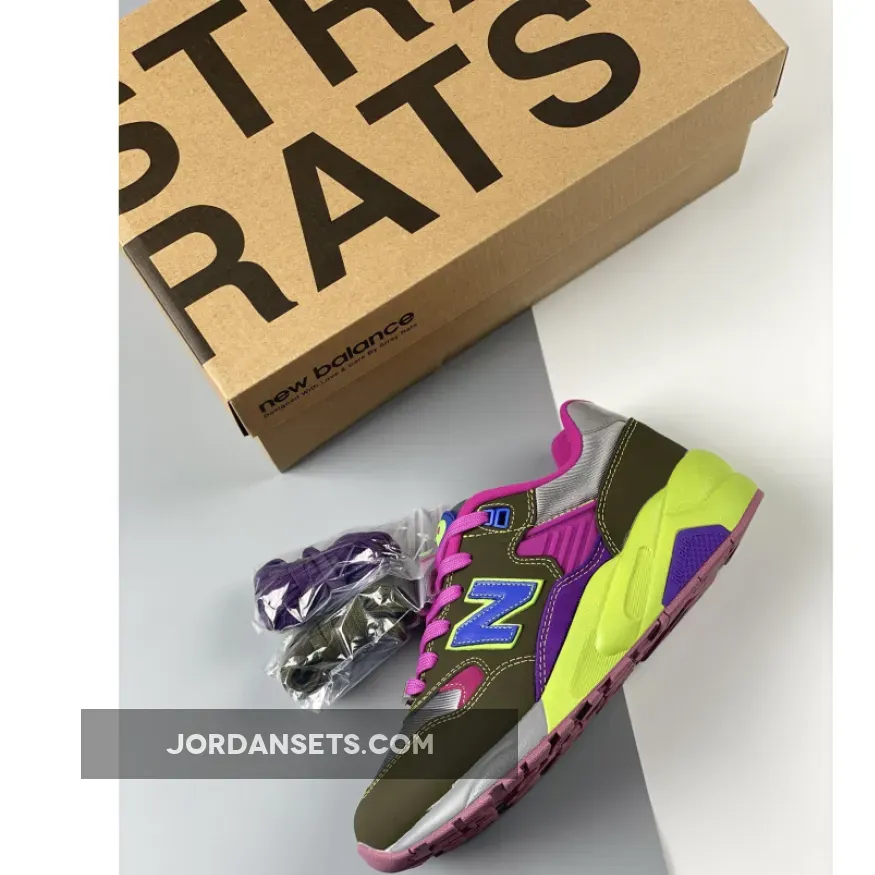 Stray Rats x New Balance 580 Dark Moss/Cosmic Grape / stray rat new balance