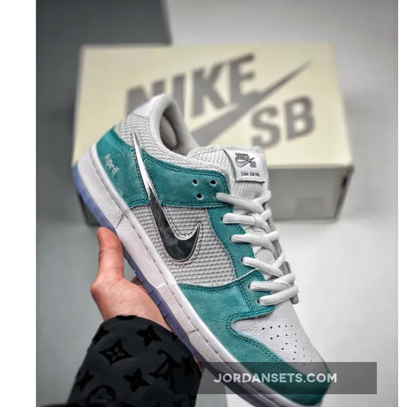 April Skateboards x Nike SB Dunk Low Green White Silver