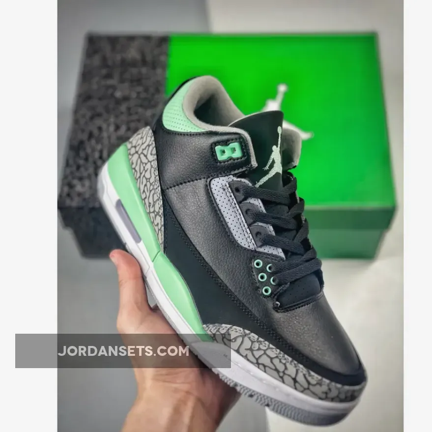 Air Jordan 3 Black/Green Glow-Wolf Grey-White CT8532-031
