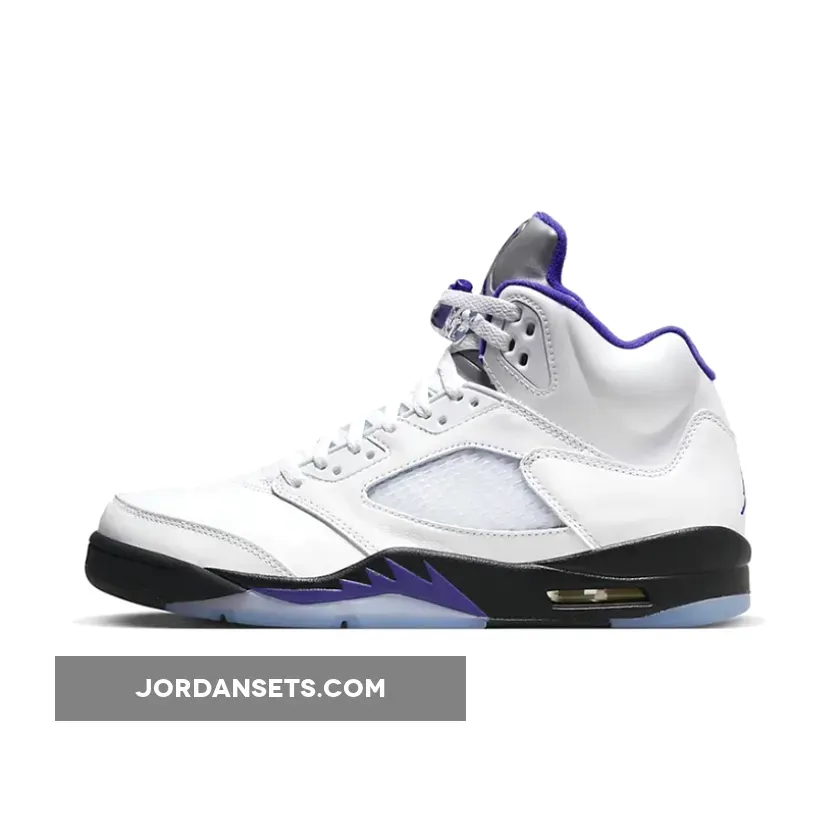 Air Jordan 5 White/Dark Concord-Black jordan 5 dark
