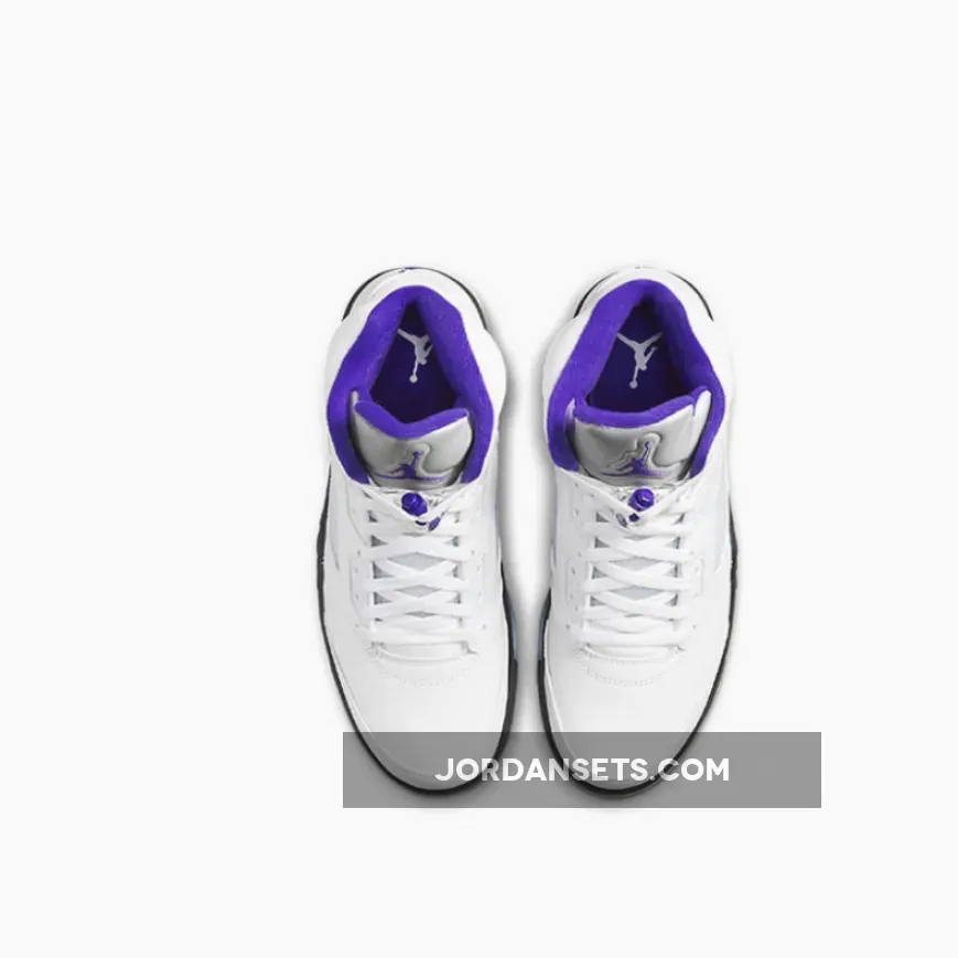 Air Jordan 5 White/Dark Concord-Black jordan 5 dark
