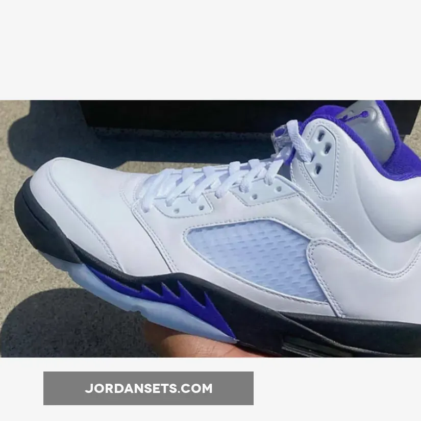 Air Jordan 5 White/Dark Concord-Black jordan 5 dark