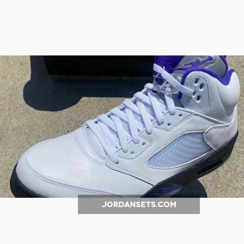 Air Jordan 5 White/Dark Concord-Black jordan 5 dark