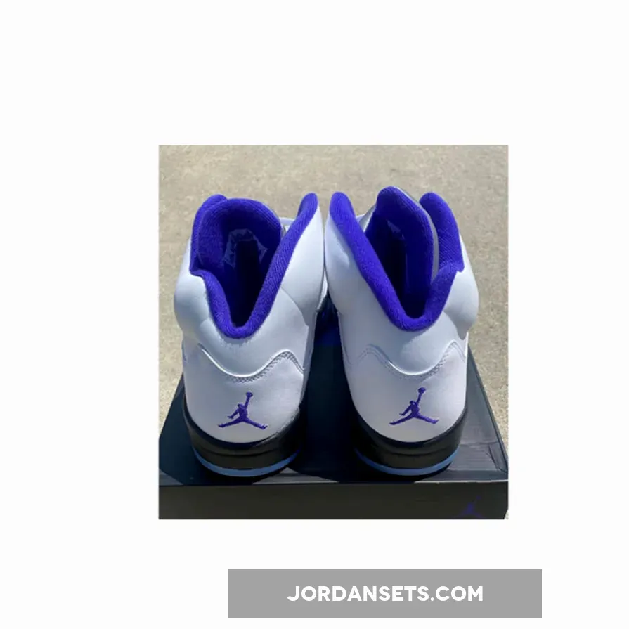 Air Jordan 5 White/Dark Concord-Black jordan 5 dark